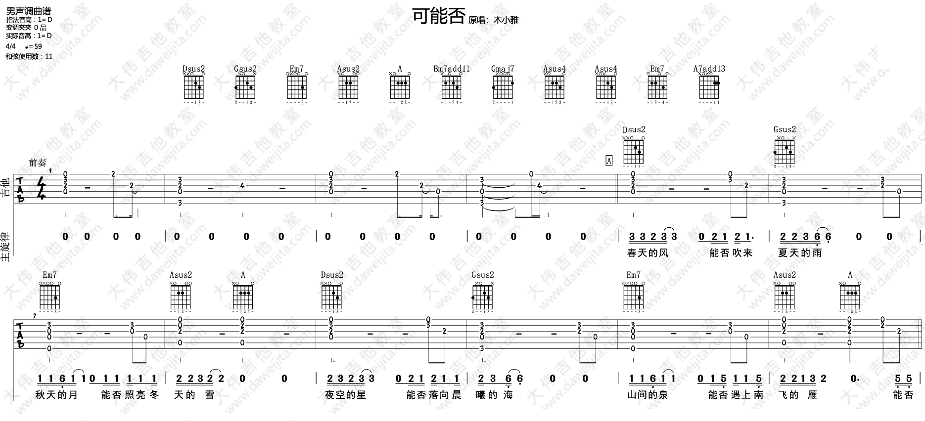 可能否吉他谱-1