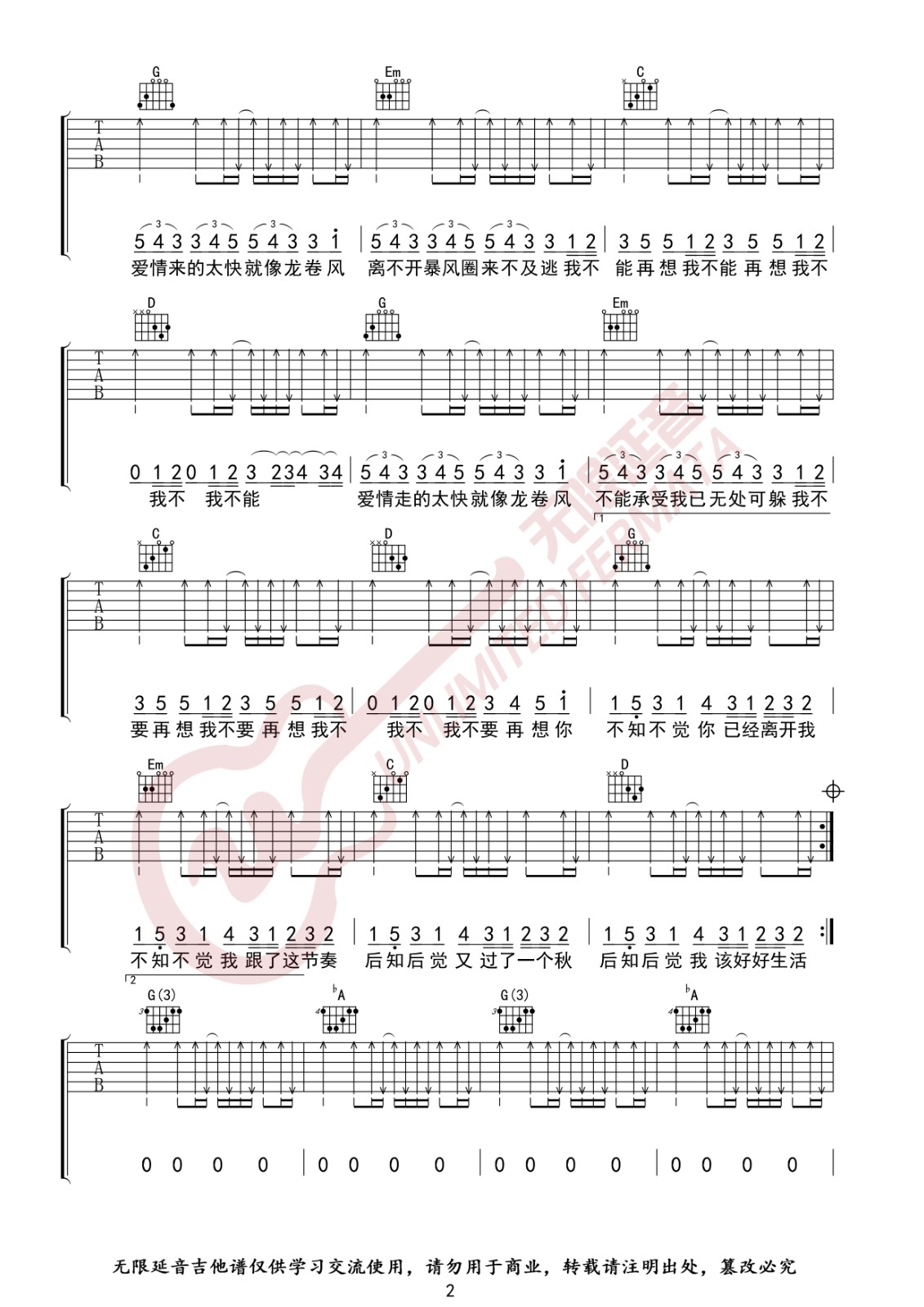 龙卷风吉他谱-2
