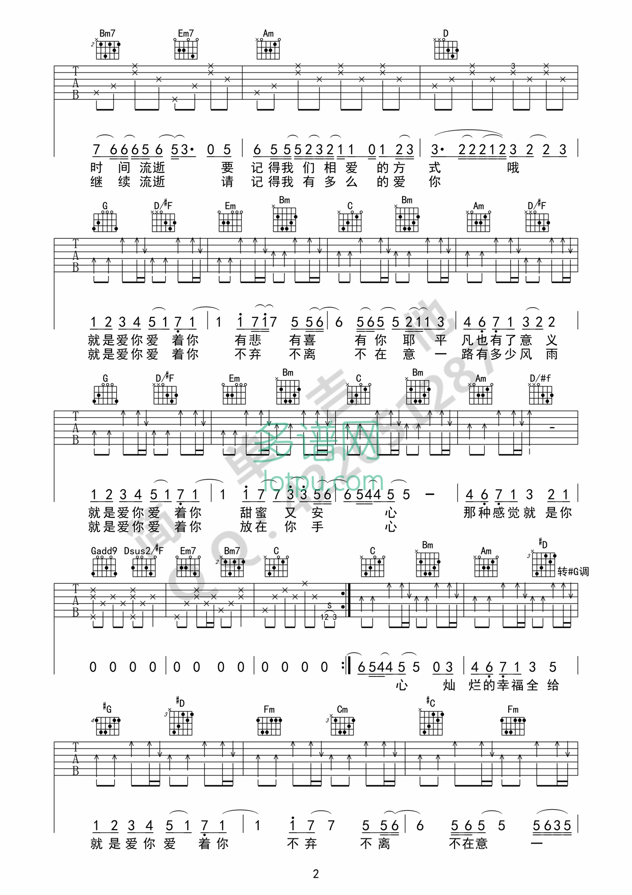 就是爱你吉他谱-2