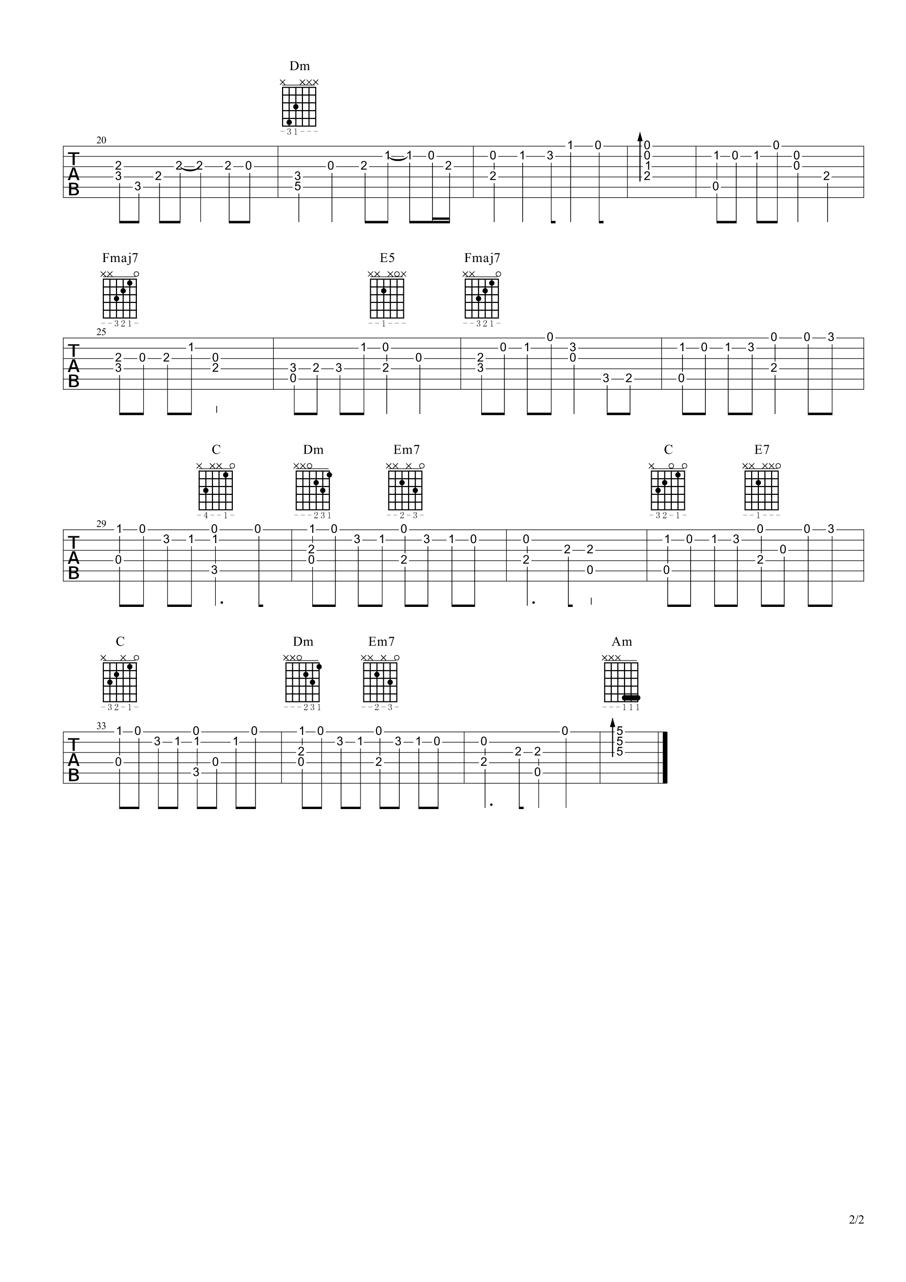 星之所在吉他谱-2