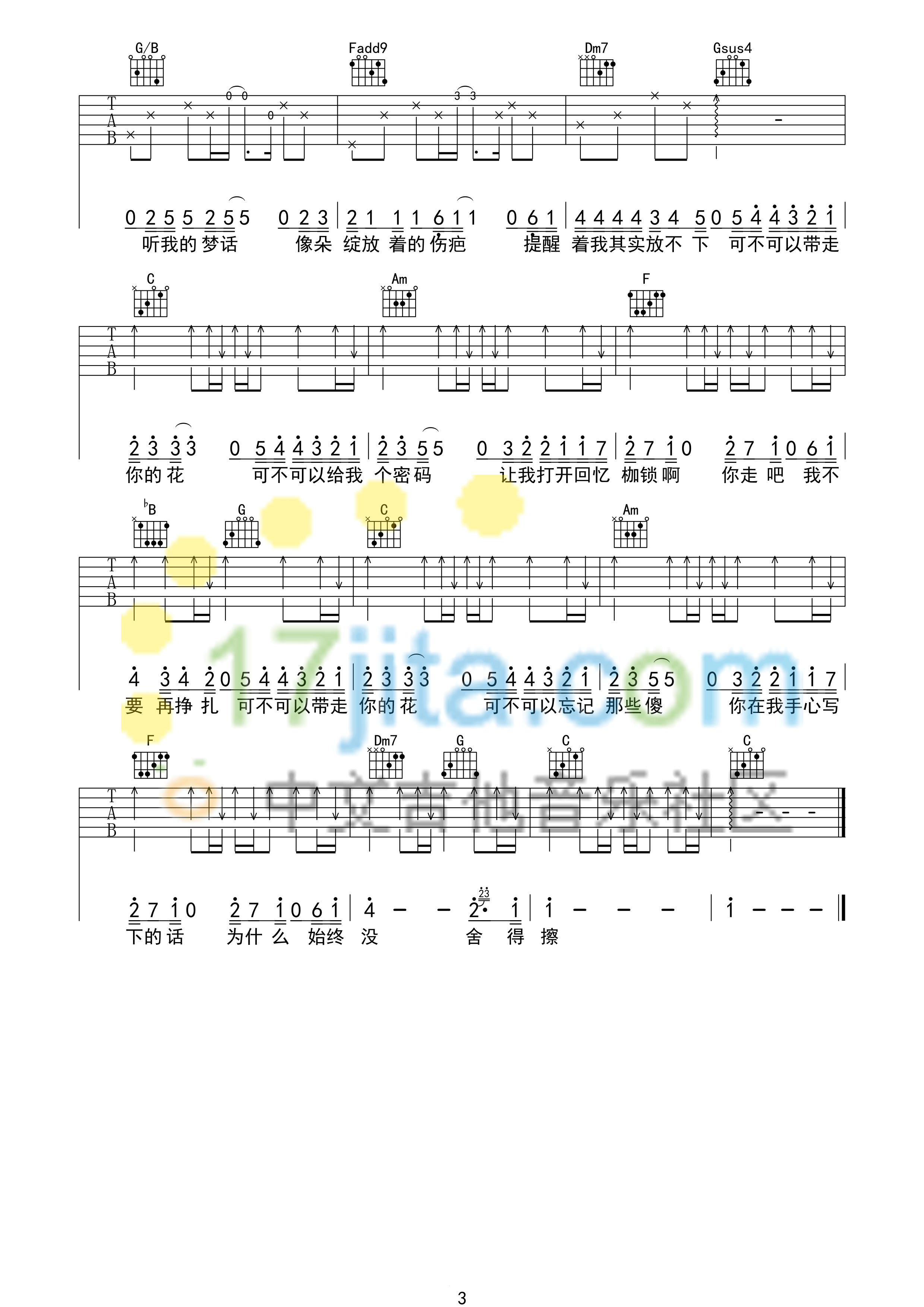 可不可以忘记吉他谱-3