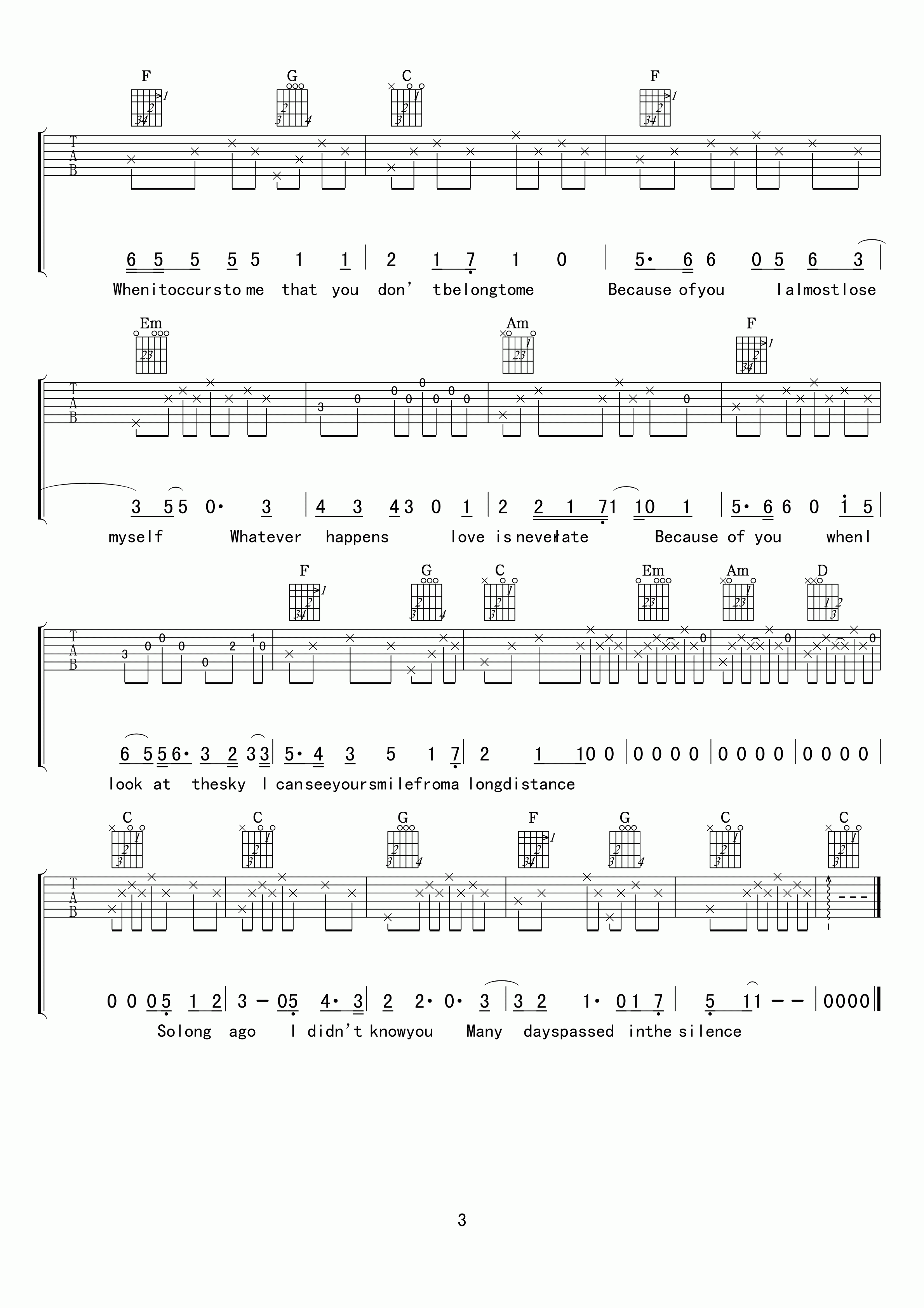 So long ago吉他谱-3