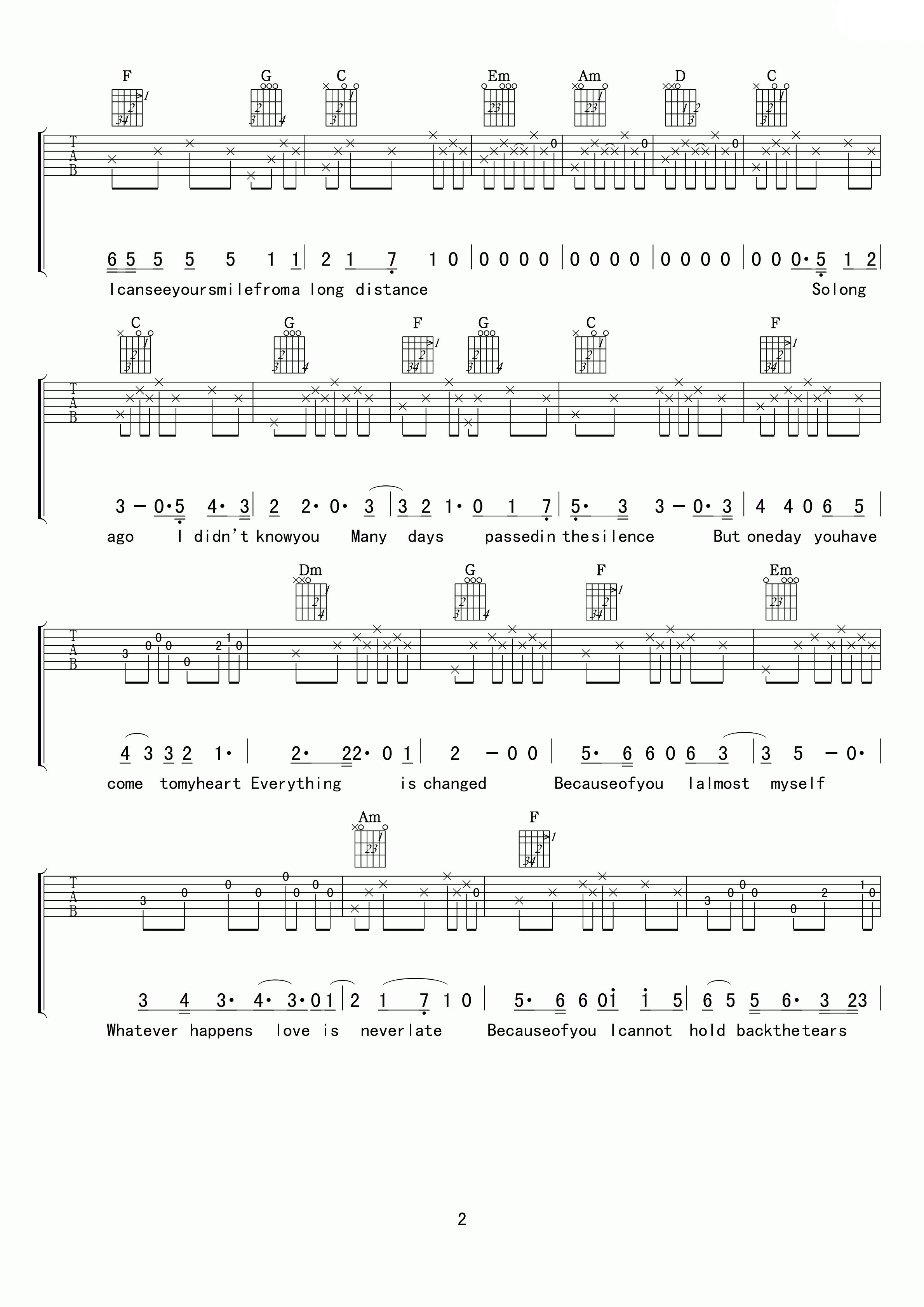 So long ago吉他谱-2