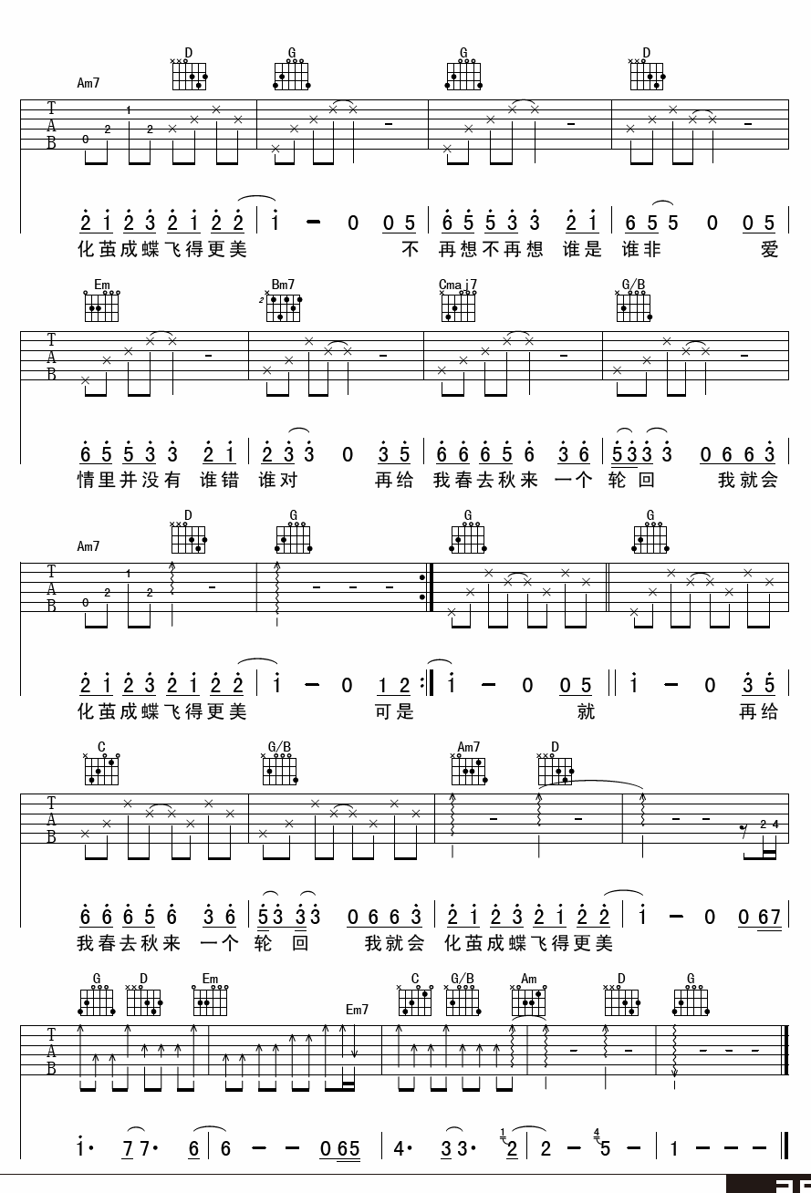 爱情里没有谁对谁错吉他谱-3