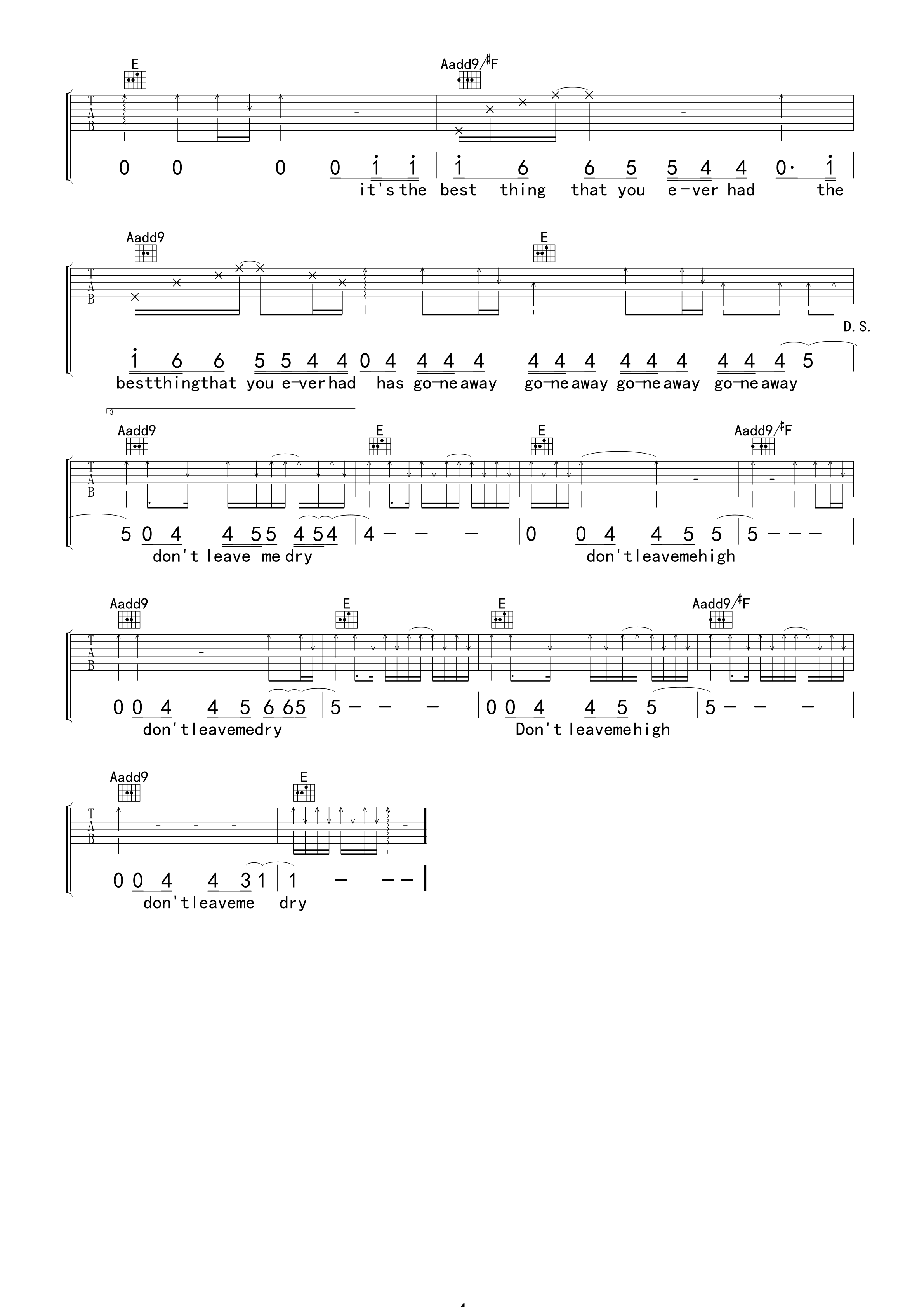 High and Dry吉他谱-4