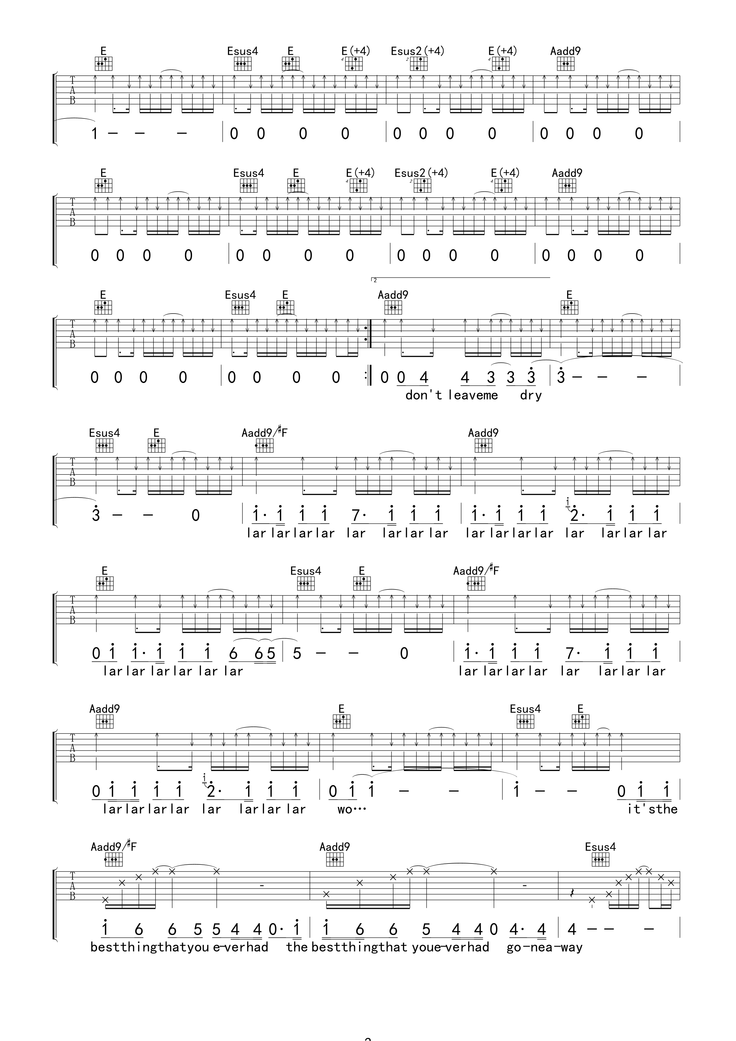 High and Dry吉他谱-3