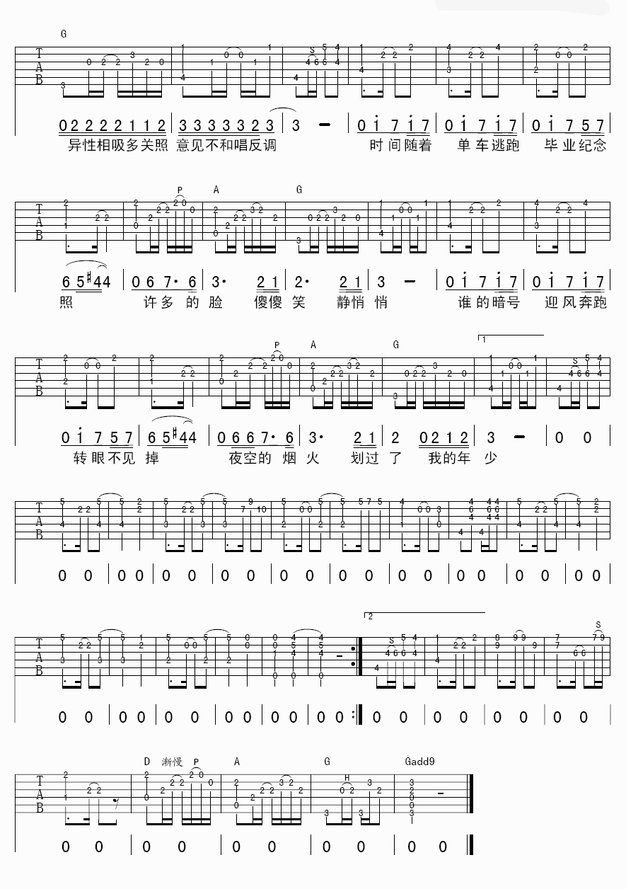 年少吉他谱-2