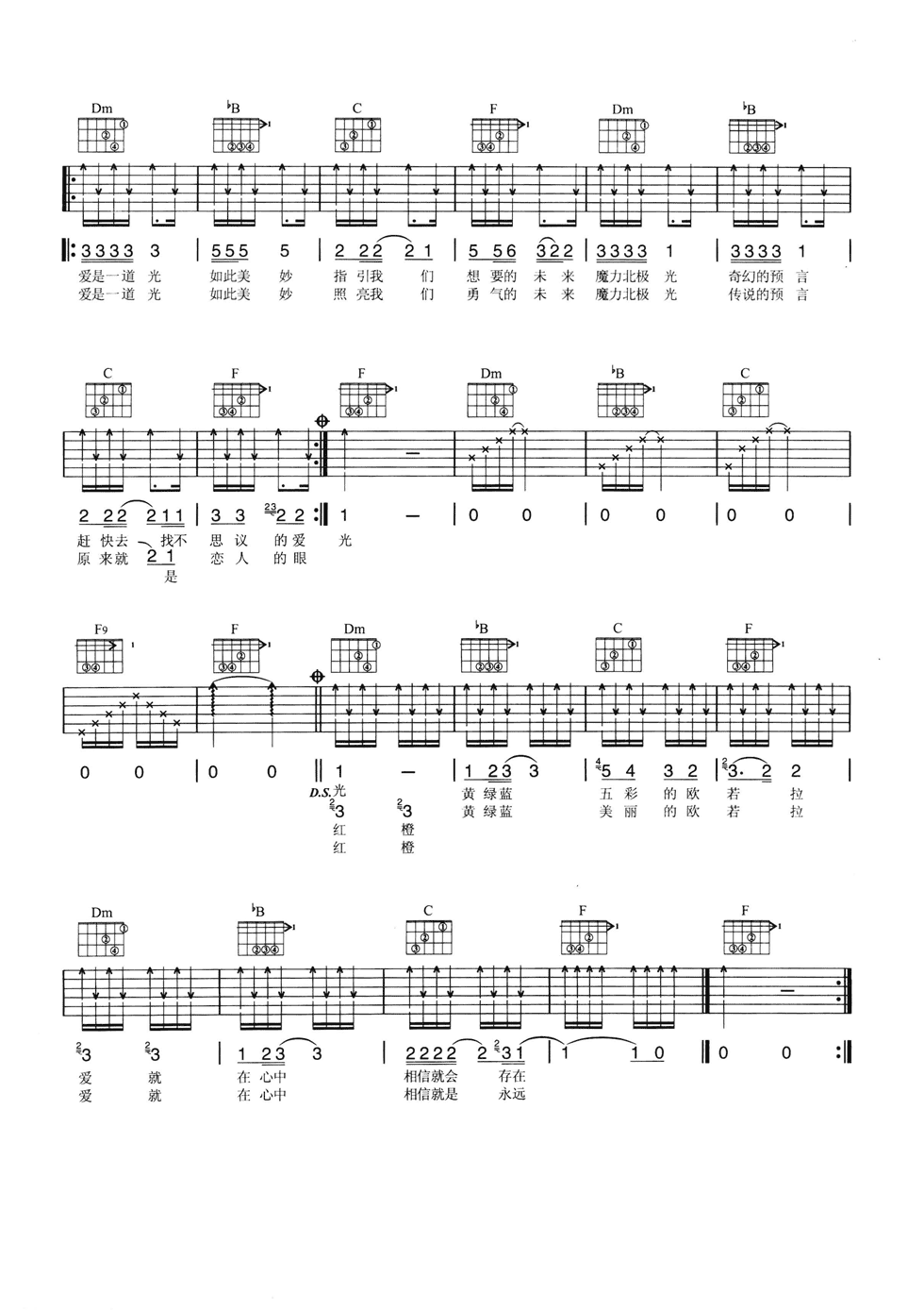 欧若拉吉他谱-2