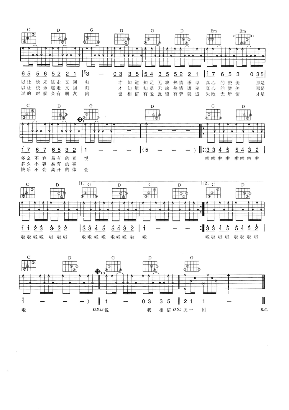 快乐练习曲吉他谱-2