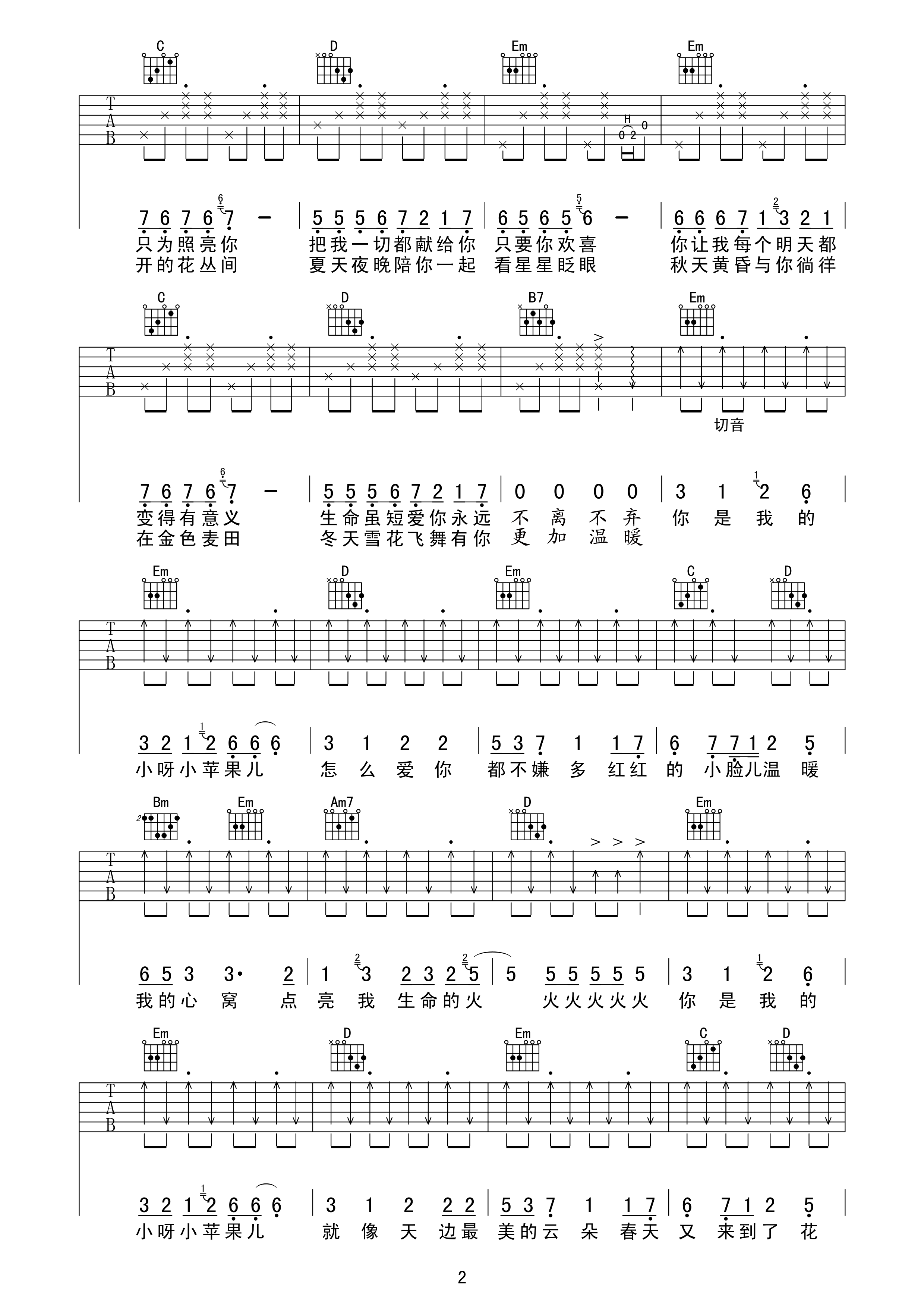 小苹果吉他谱-2