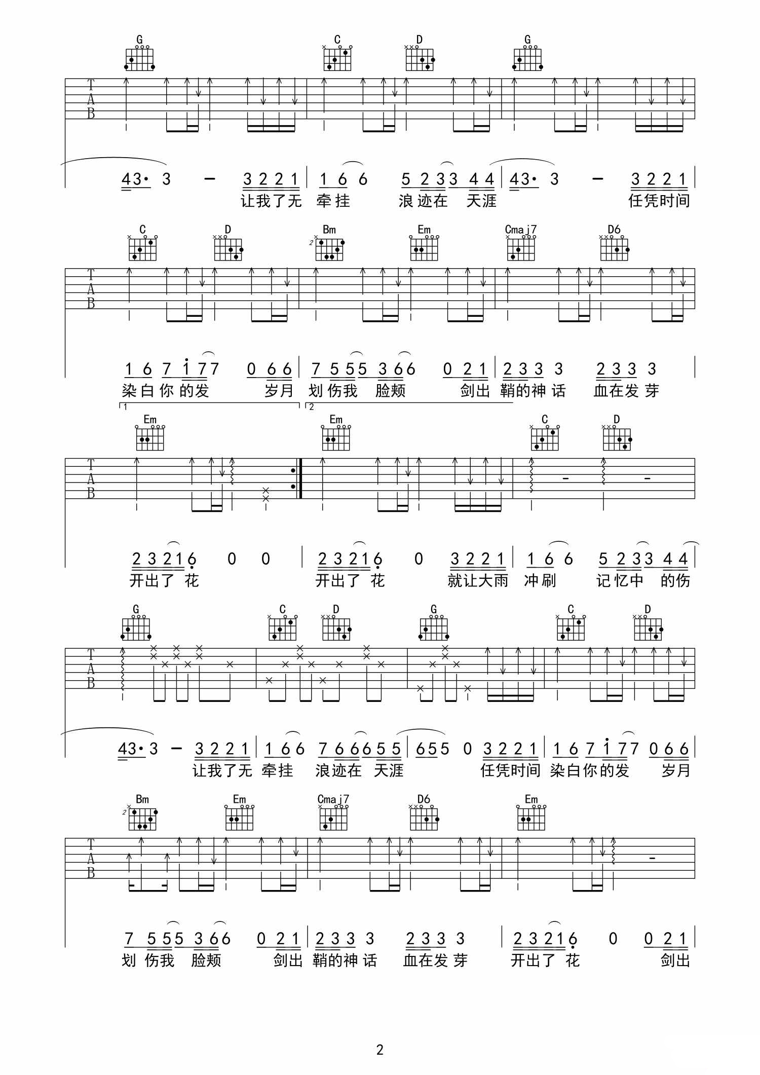 剑伤吉他谱-2