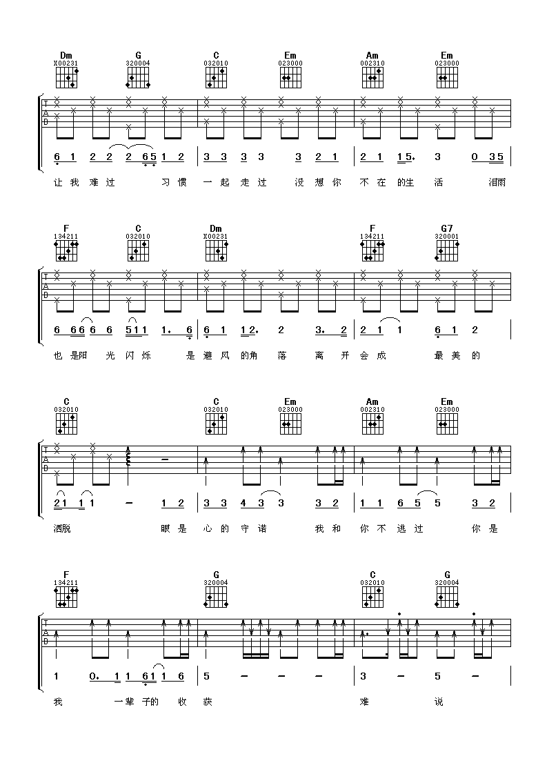 难说再见吉他谱-2