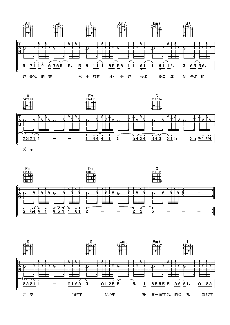 我是你的天空吉他谱-3