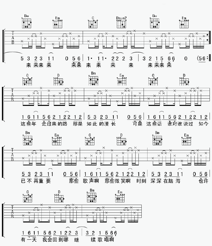 童年画面吉他谱-3