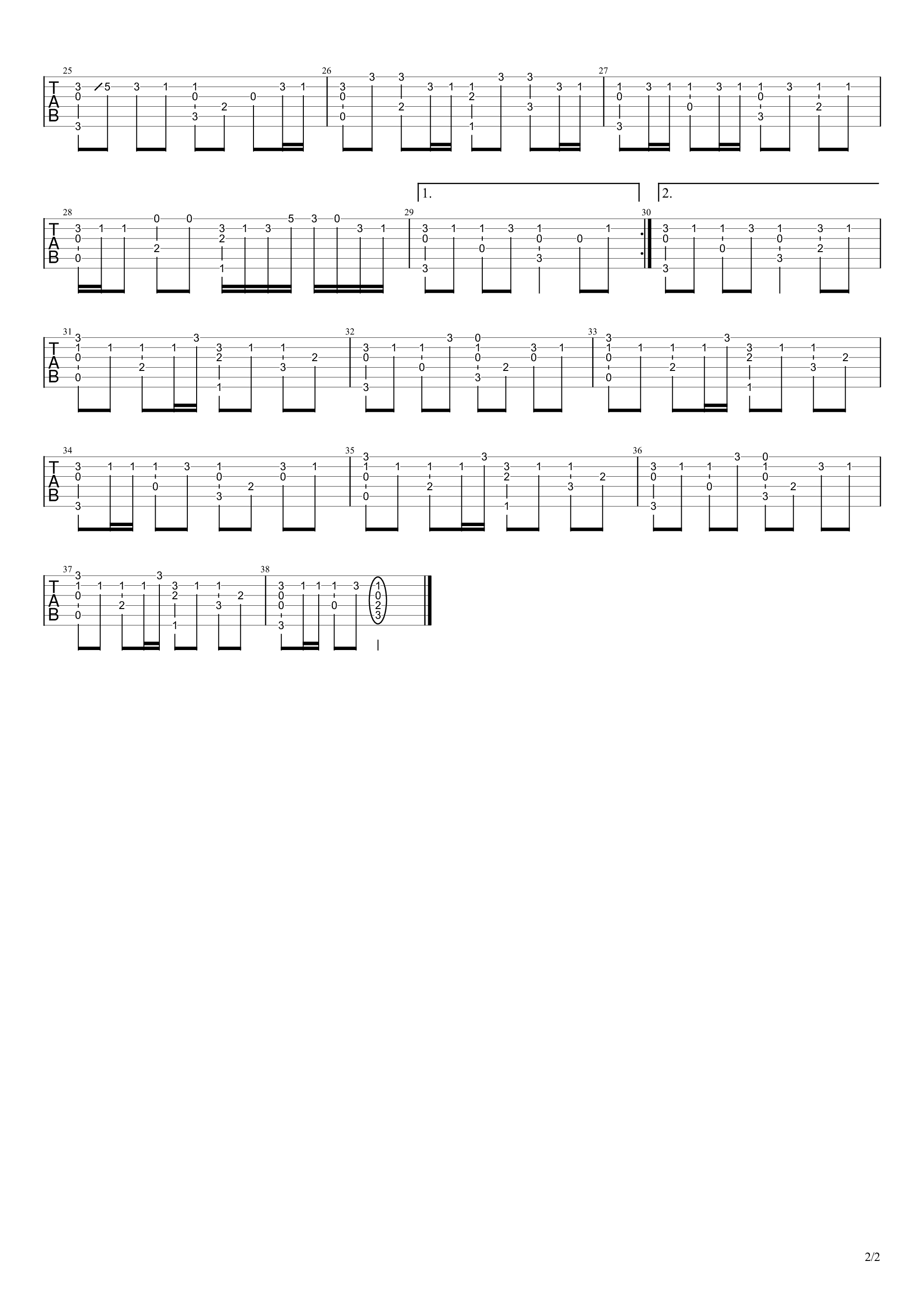 勾指起誓吉他谱-2