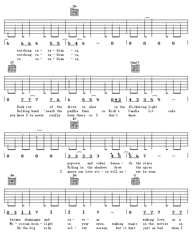 卡萨布兰卡吉他谱-2