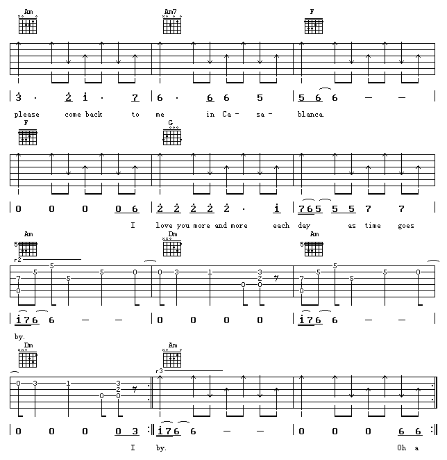 卡萨布兰卡吉他谱-4