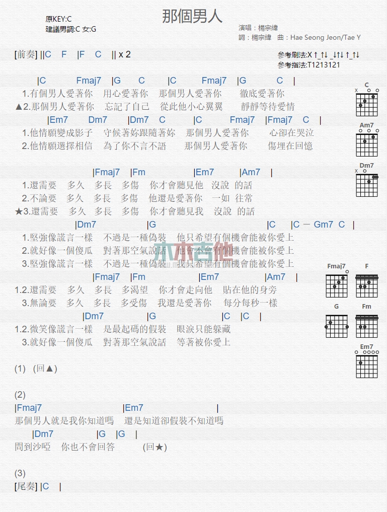 那个男人吉他谱-1