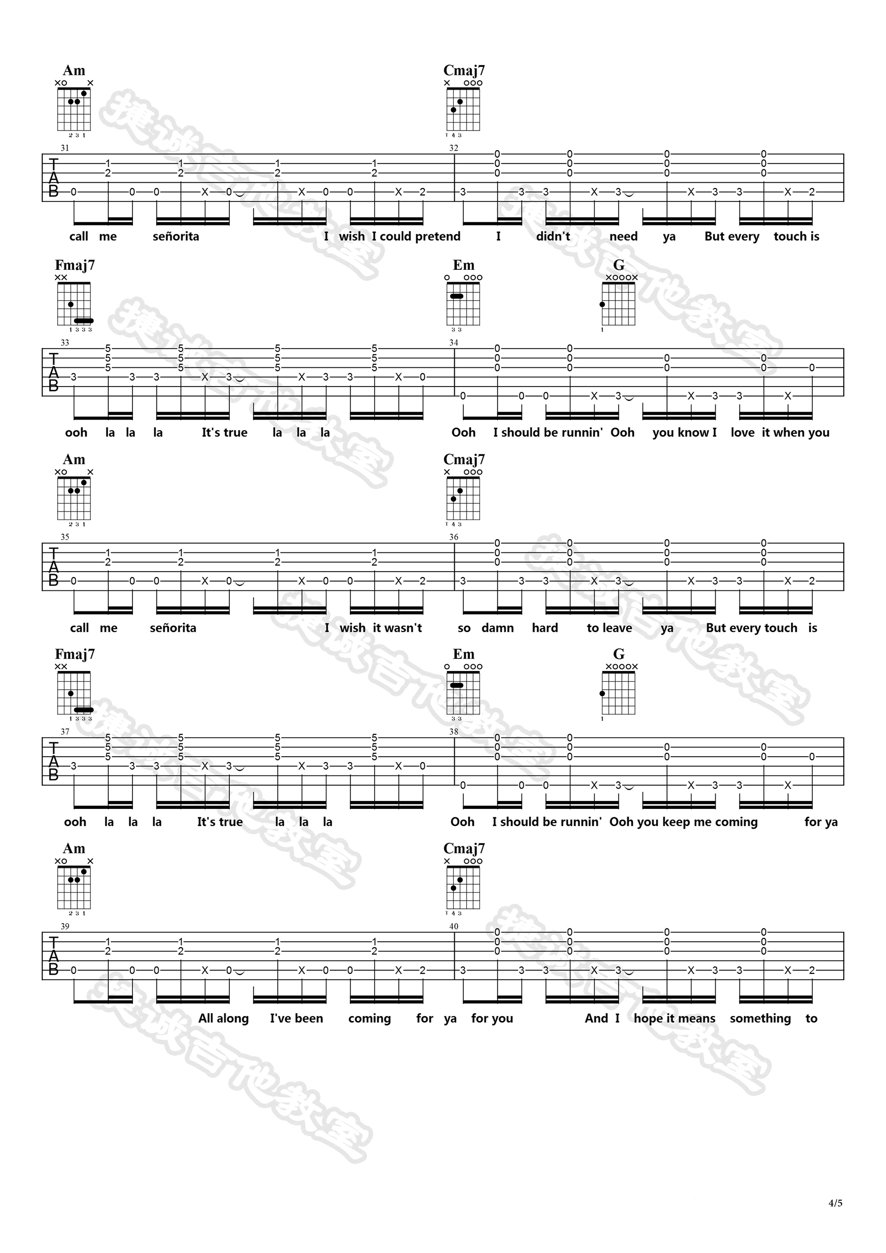 Senorita吉他谱-4