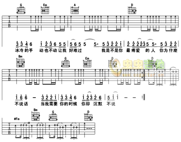 我是不是你最疼爱的人吉他谱-2