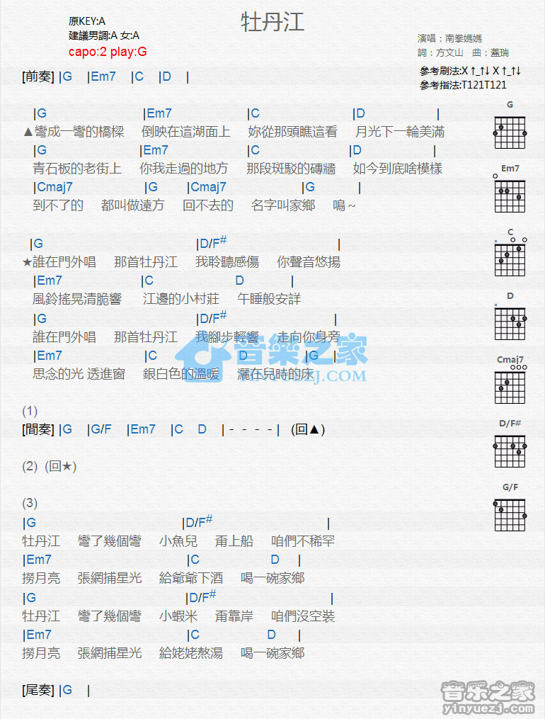 牡丹江吉他谱-1