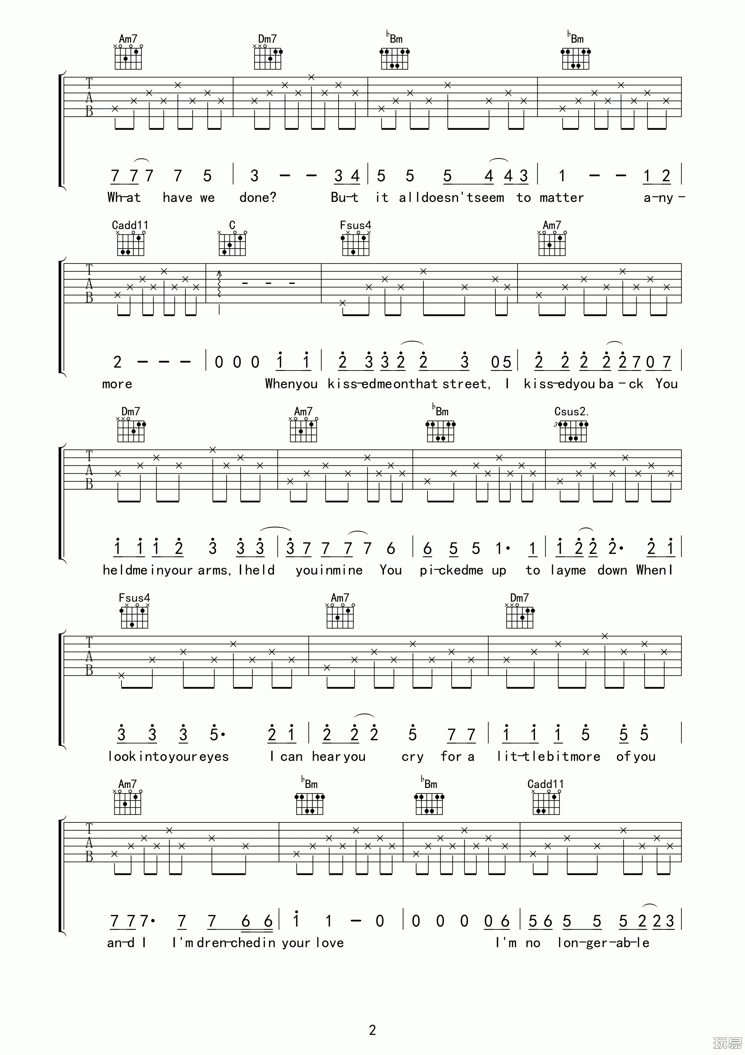 drenched吉他谱-2