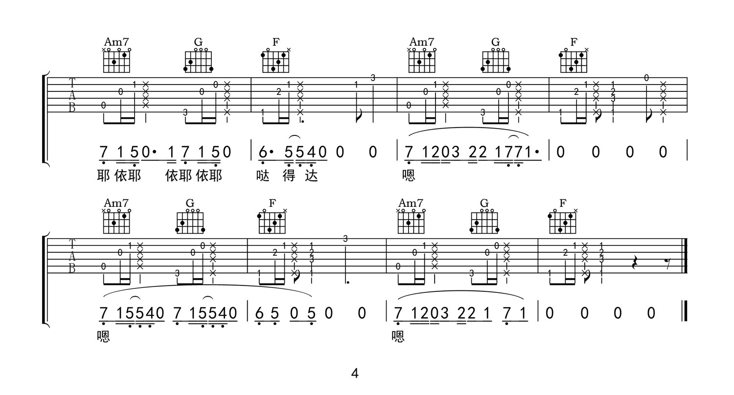 鲨鱼吉他谱-4