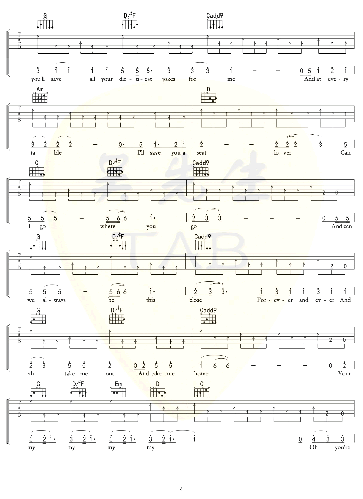 lover吉他谱-4
