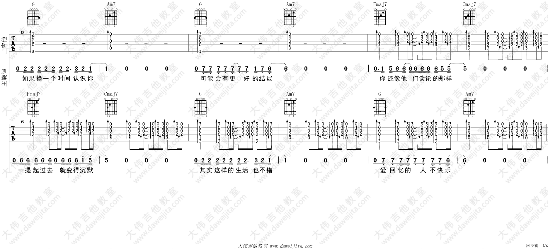 阿善拉吉他谱-2