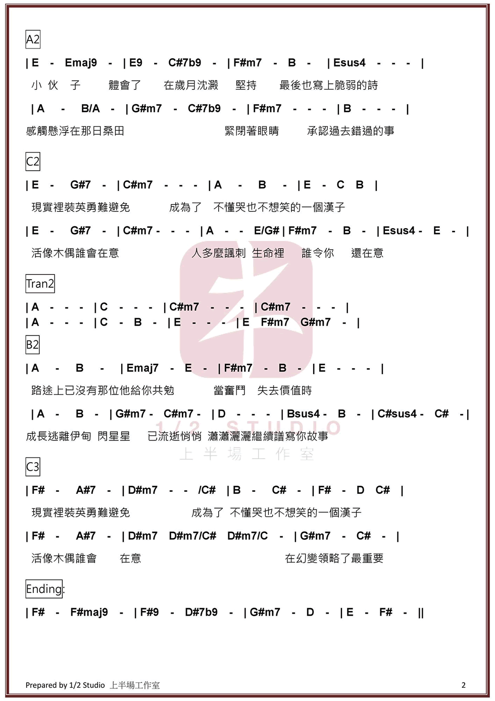 小伙子吉他谱-2