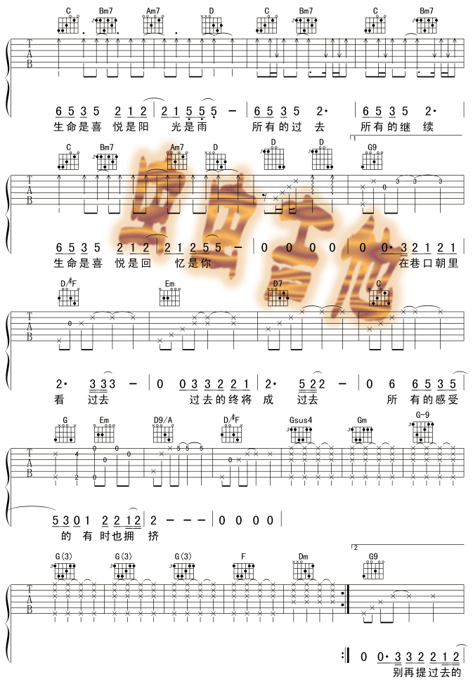 拥挤吉他谱-2