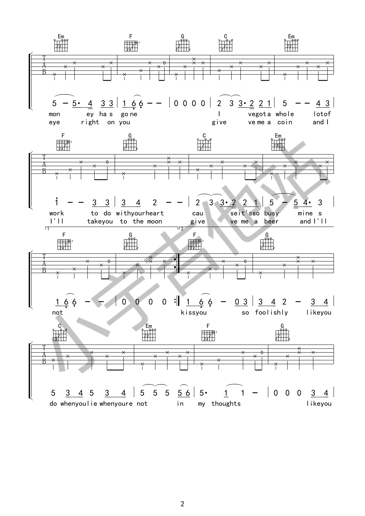 Loving strangers吉他谱-2