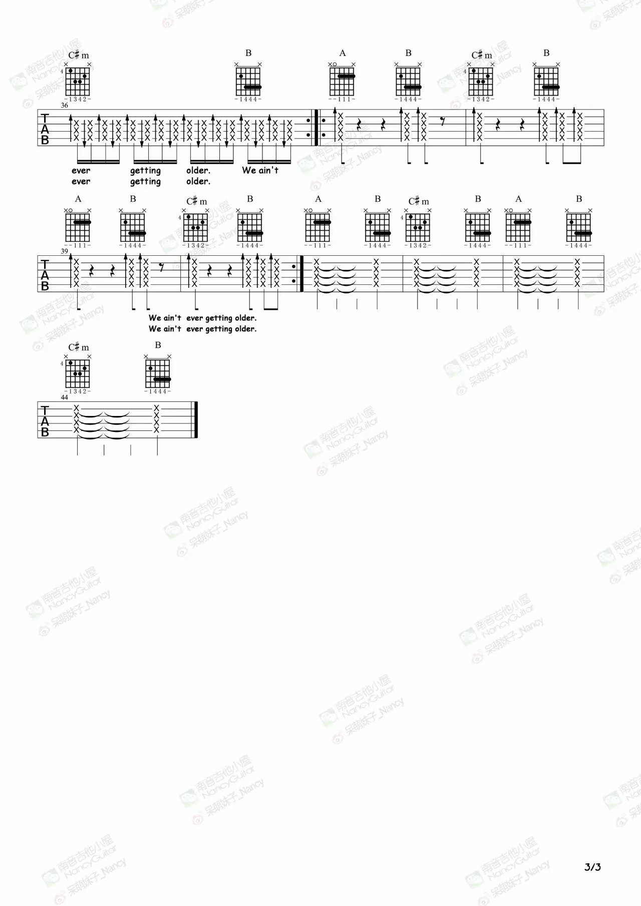 closer吉他谱-3