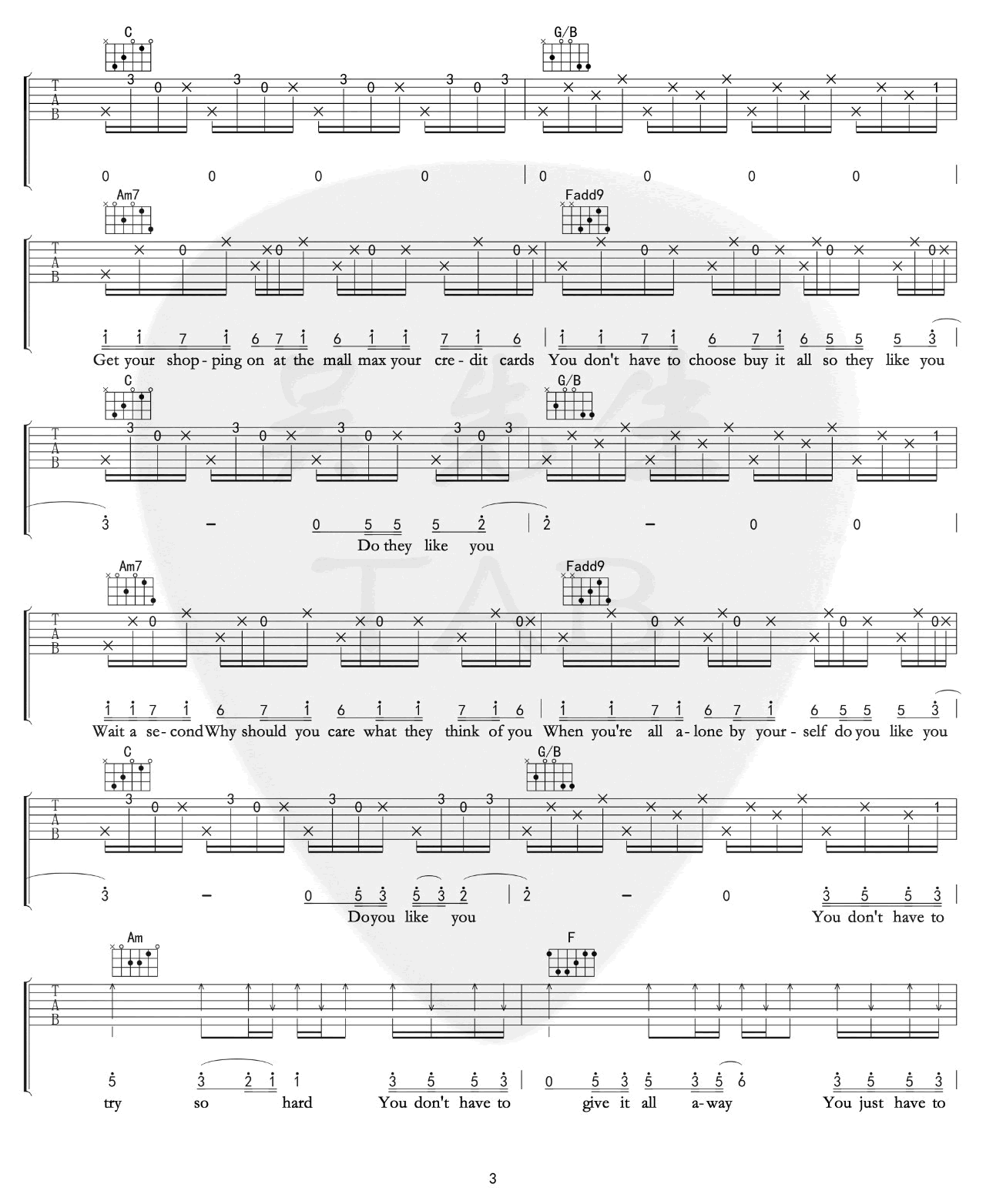 Try吉他谱-3