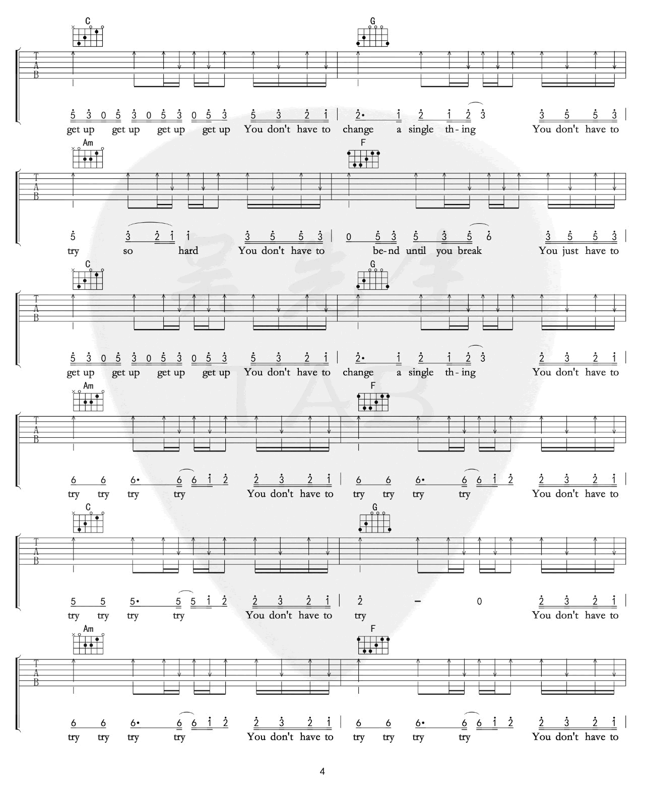 Try吉他谱-4