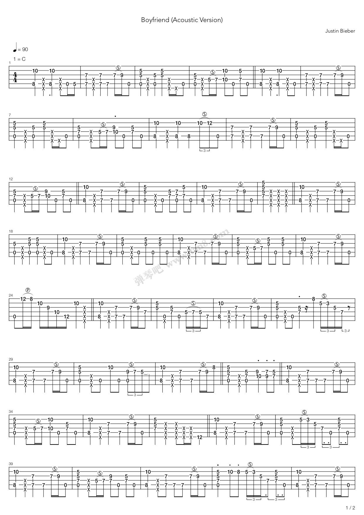 Boyfriend吉他谱-1