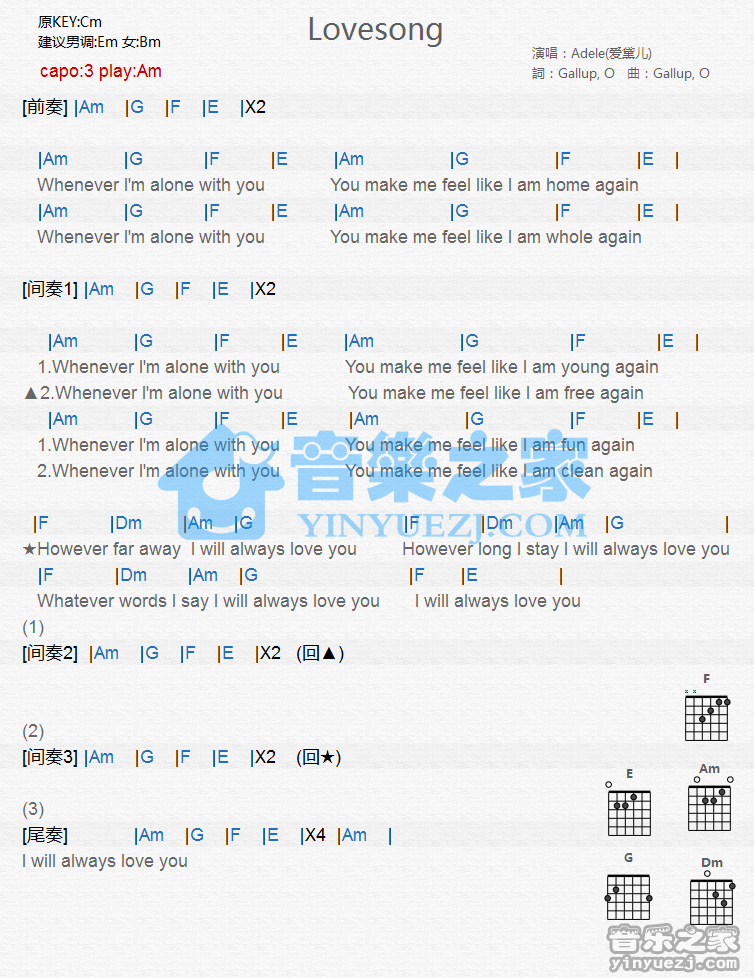 lovesong吉他谱-1