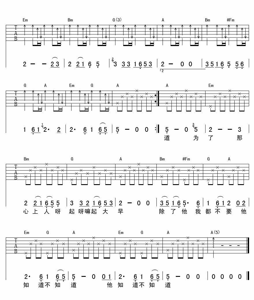 知道不知道吉他谱-2