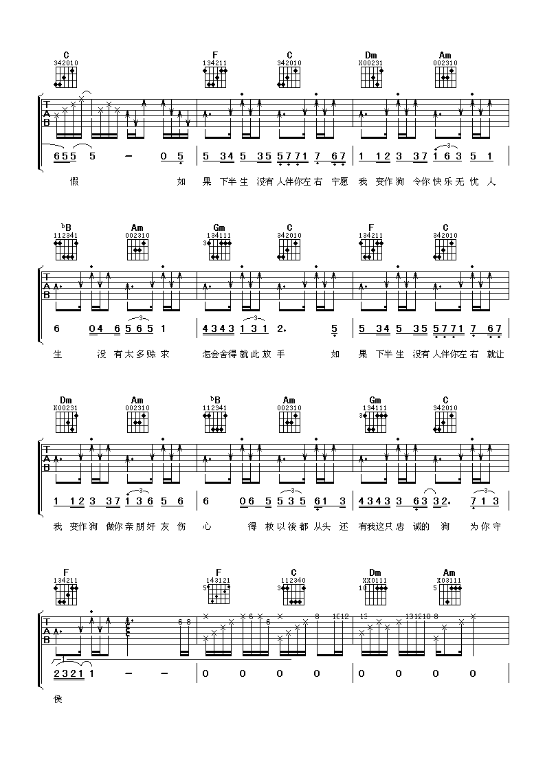 让我变作你的狗吉他谱-2