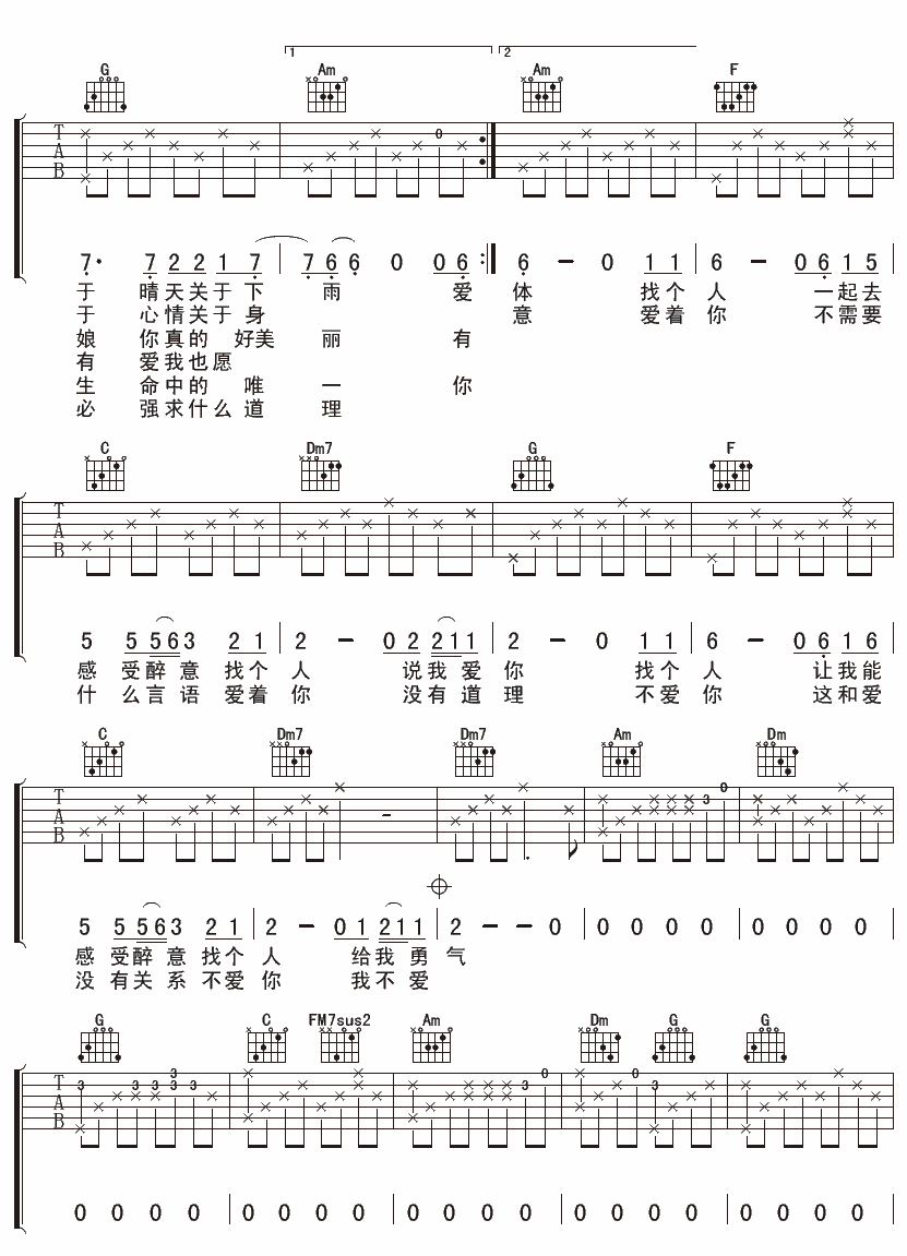 酒吧叙事体吉他谱-2