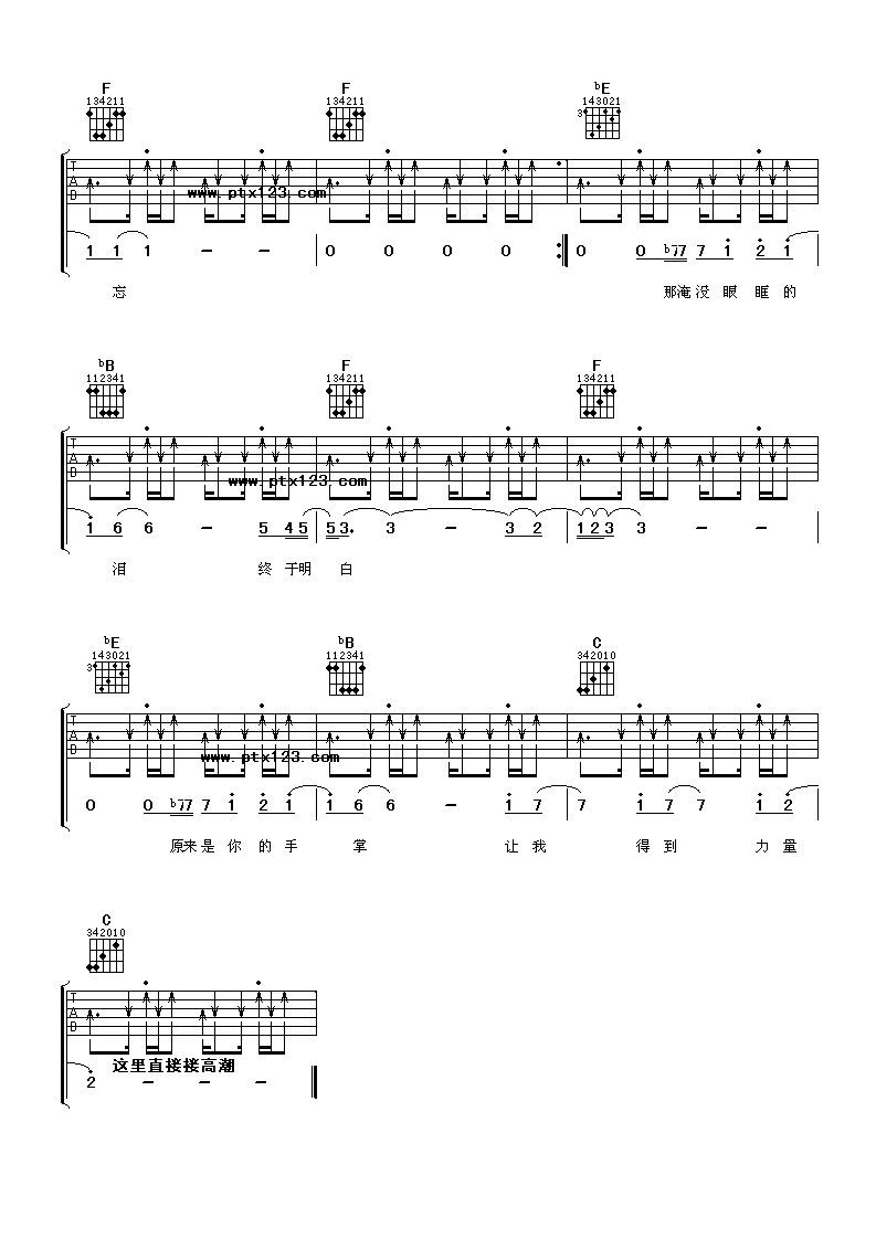 离开悲伤吉他谱-4