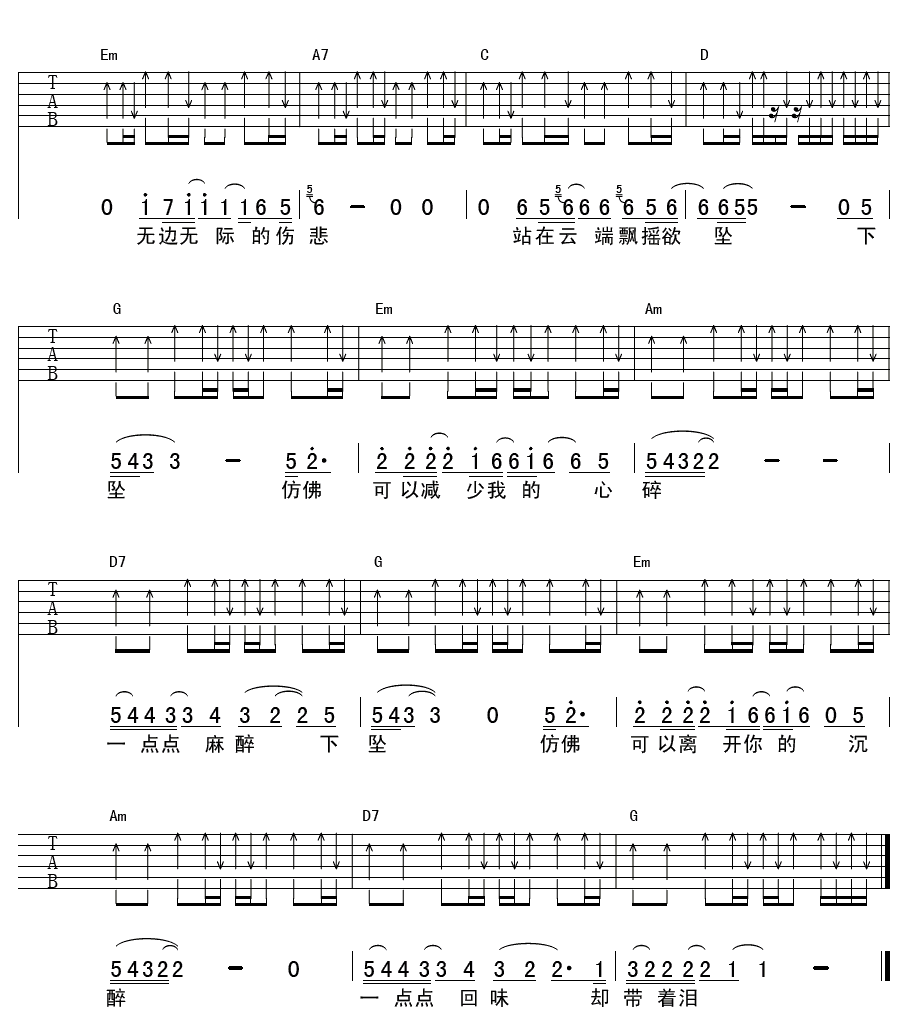 可以不流泪吉他谱-2