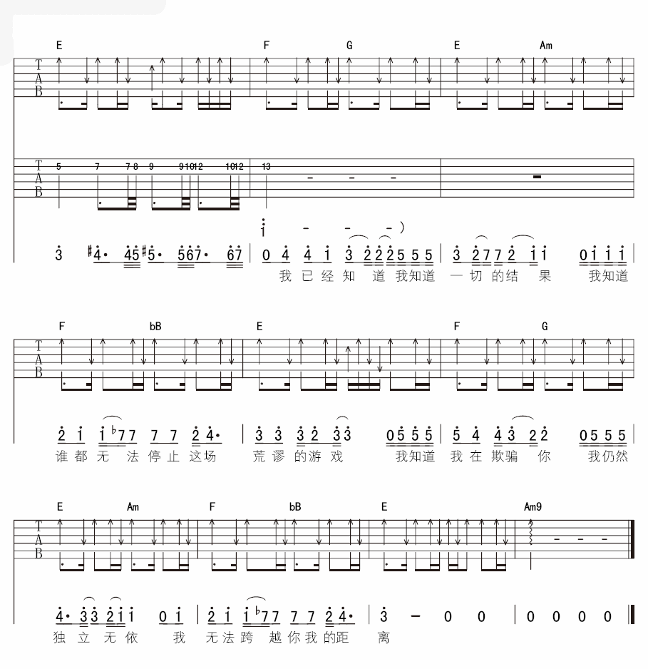 距离吉他谱-4