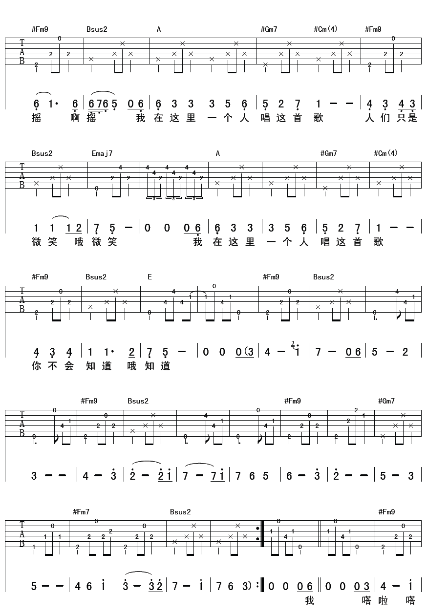 南部小城吉他谱-2