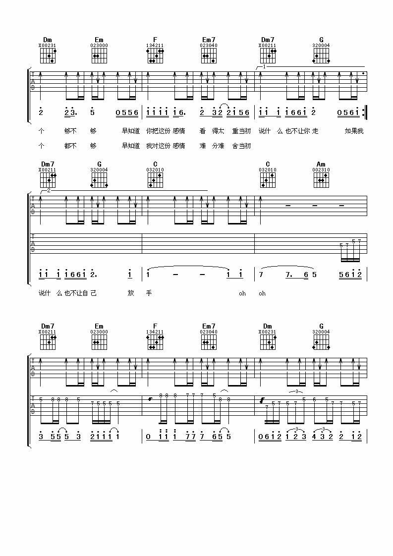 一万个理由吉他谱-3