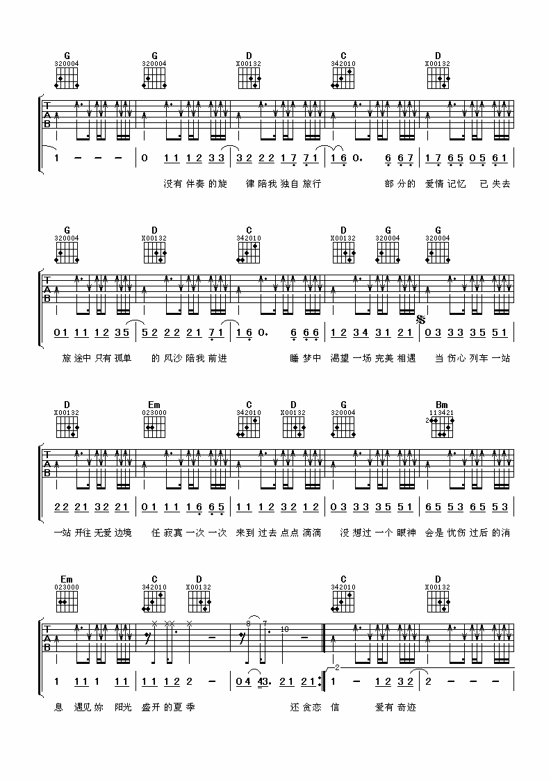 蓝色土耳其吉他谱-2