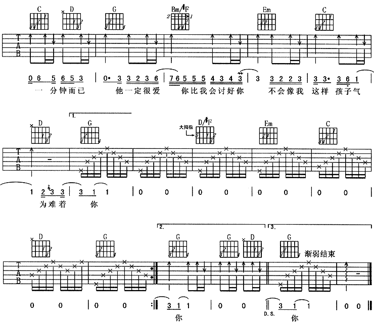 他一定很爱你吉他谱-2