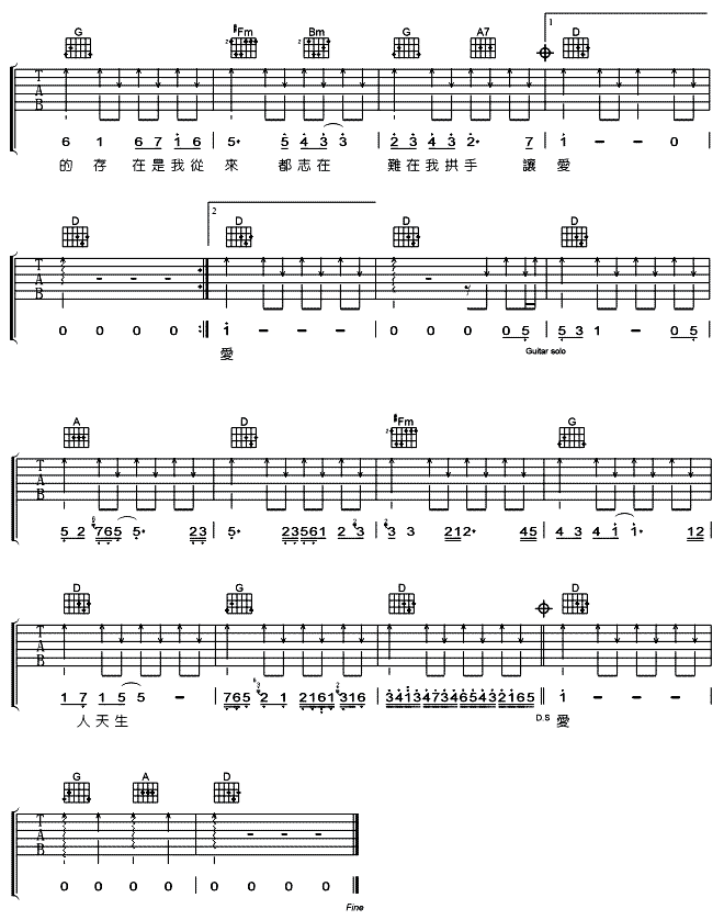 死性不改吉他谱-3