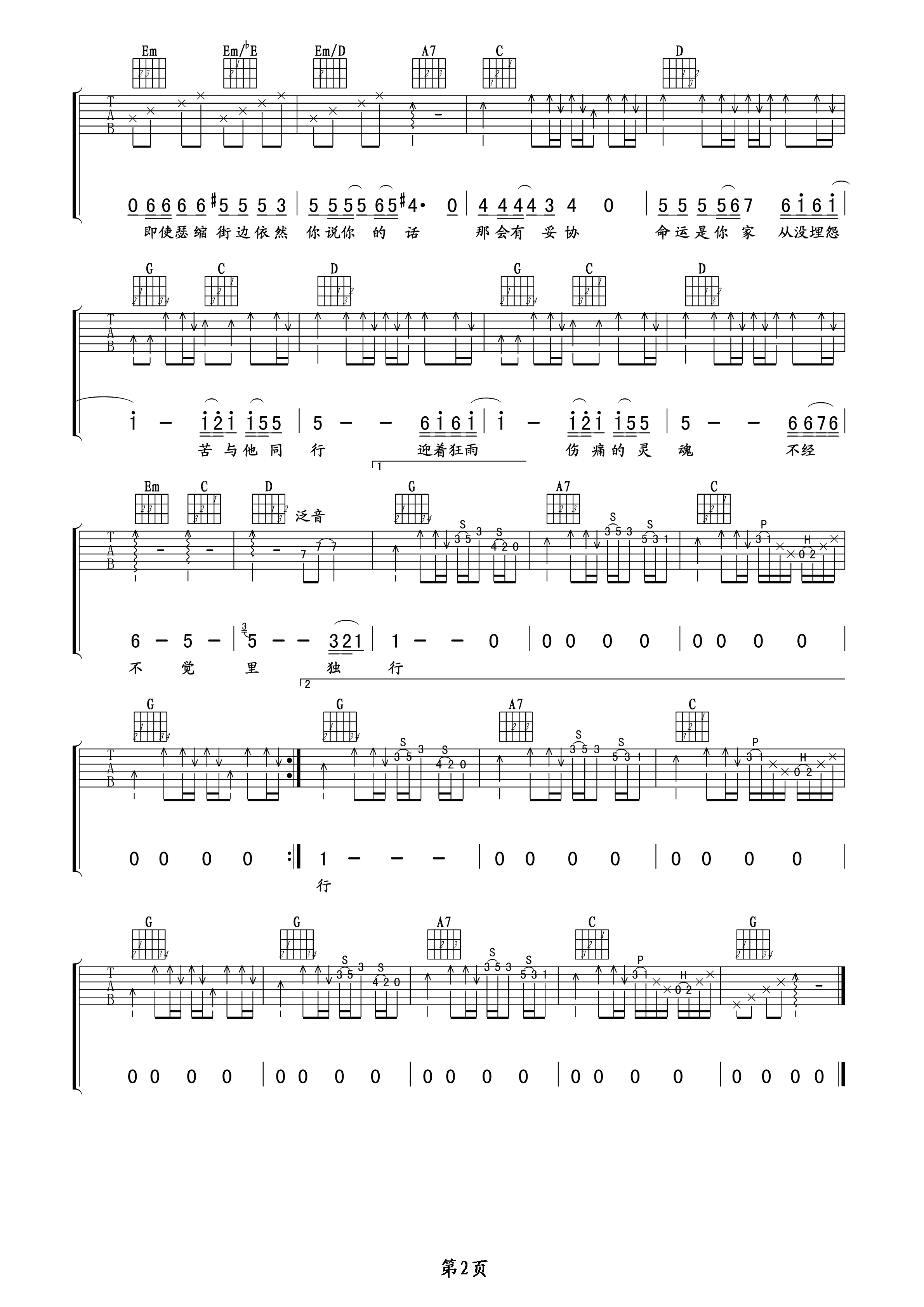 命运是你家吉他谱-2