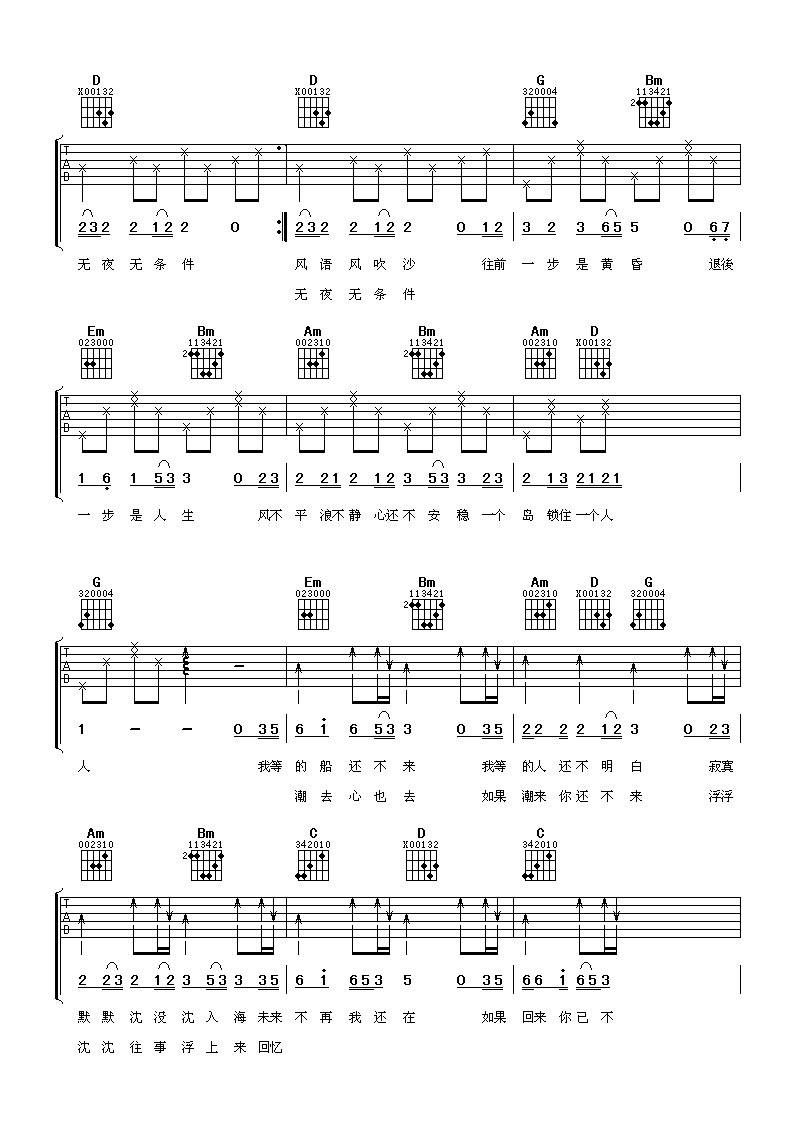 伤心太平洋吉他谱-2